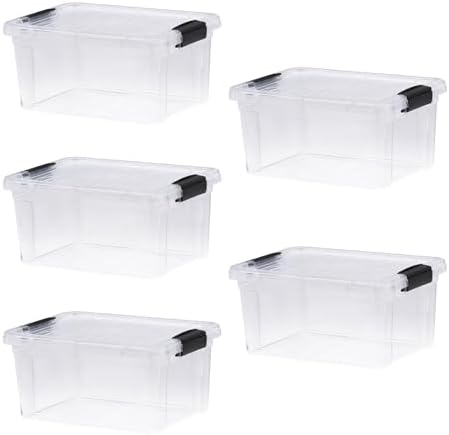 Superio 6.6 Quart Clear Plastic Storage Boxes with Lids, Stackable Organizer Containers, BPA-Free Storage Bins for Home, Office, School & Dorm, 5 Pack