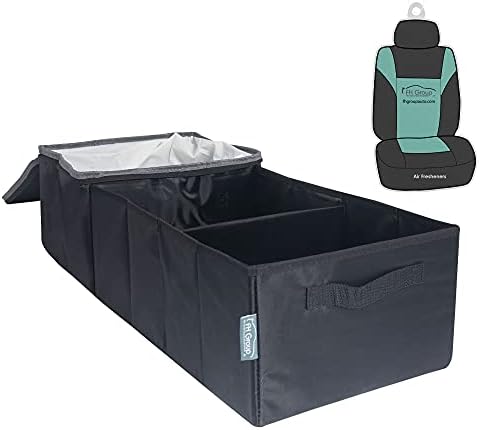 FH Group Multi-Compartment Car Trunk Cargo Organizer with Cooler for Picnics, Camping and Tailgating (Gray/Black)