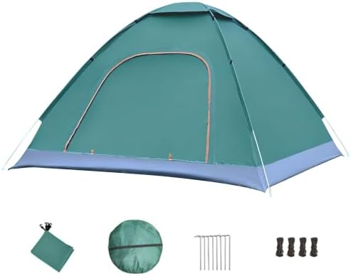 2‑Person Pop‑Up Camping Tent Instant Setup Dark Green for Outdoor Activity