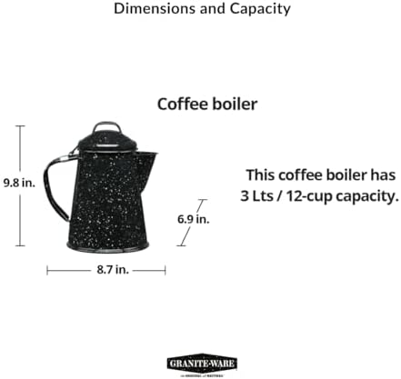 Granite Ware Coffee Boiler, 3 Qt - Speckled Black