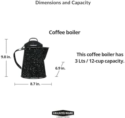 Granite Ware Coffee Boiler, 3 Qt - Speckled Black