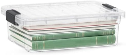 Superio 7.4 Quart Clear Plastic Storage Bin with Lid, Stackable Organizer Box, BPA-Free Storage Container for Home, Garage, School & Office, 1 Pack