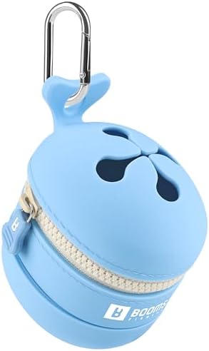 Booms Fishing Portable Trash Pouch: Silicone Expandable & Collapsible Fishing Line Waste Cantainer - Eco-Friendly Reusable Garbage Holder for Fishing, Hiking, Camping & Outdoor Activities, ST2 Blue