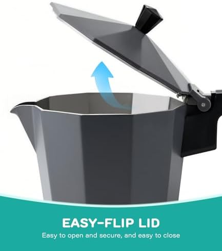 Coffee Gator Moka Pot Aluminum - 6 Cup, 12oz Stovetop Espresso Maker