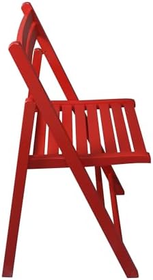 Casual Home Wooden Folding Chairs 2-Pcs Set - Red