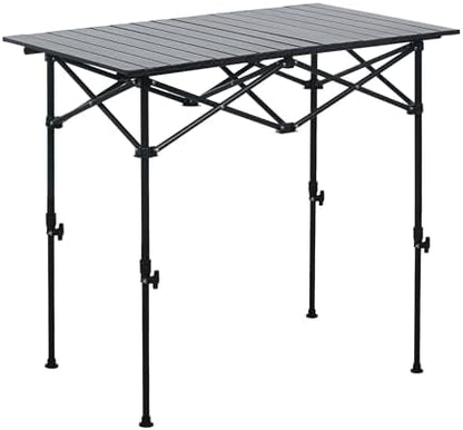LOFTEY Aluminum Folding Camping Table, Height Adjustable Roll Up Table