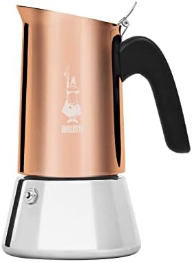 Bialetti - New Venus Induction, Stovetop Coffee Maker, Suitable for all Types of Hobs, 18/10 Steel, 4 Cups (5.7 Oz), Aluminum, Copper