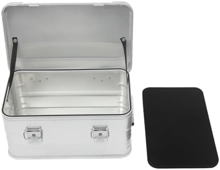 Aluminum Storage Box with Lid, 30L/7.93Gal Heavy Duty Overland Storage Box Stackable Trunk Organizer with Handles & Latches for Truck Bed SUV Camping Outdoor Home Organization