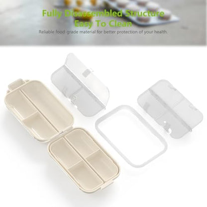 7 Compartments Travel Pill Organizer, Foldable Portable Airtight Pill Box
