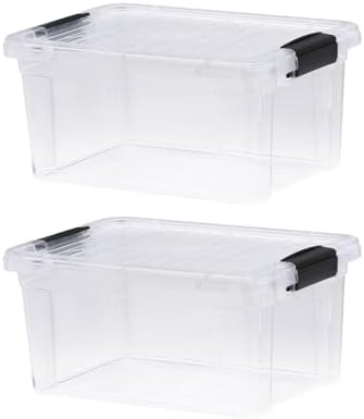 Superio 6.6 Quart Clear Plastic Storage Boxes with Lids, Stackable Organizer Containers, BPA-Free Storage Bins for Home, Office, School & Dorm, 2 Pack