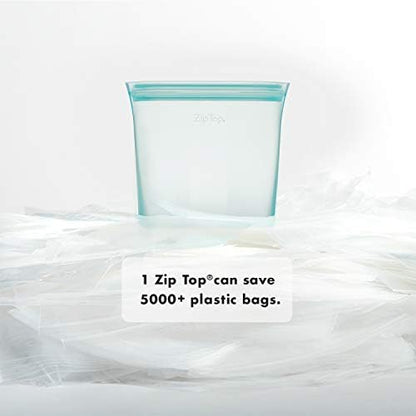 Zip Top Reusable Food Storage Bags | Small Cup [Lavender] | Silicone Meal Prep Container | Microwave, Dishwasher and Freezer Safe | Made in the USA