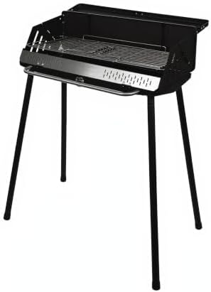 Vertical Folding BBQ Grill, Charcoal Grill with Enameled Charcoal Pan, Chrome-Plated Cooking Grid, High Stand Up Design, Portable Outdoor Barbecue for Camping Backyard Patio 4-8 Persons