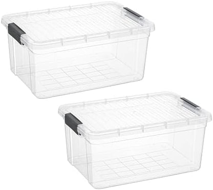 Superio 21 Quart Clear Plastic Storage Boxes with Lids, Stackable Organizer Containers, BPA-Free Storage Bins for Home, Office, School & Dorm, 2 Pack