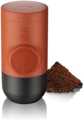 WACACO Minipresso GR2, Portable Espresso Maker Compatible Ground Coffee, Espresso Machine 18 Bar Manually Operated (Copper Clay)