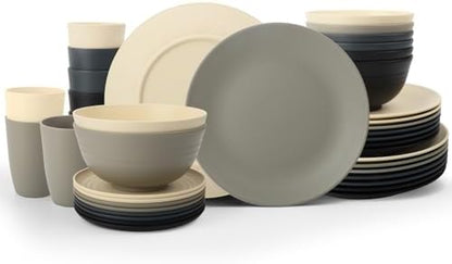 PYRMONT 40 Pcs Wheat Straw Dinnerware Sets Unbreakable Dishes Set for 8