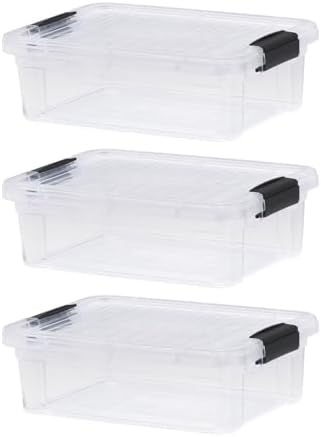 Superio 4.5 Quart Clear Plastic Storage Containers with Lids, Stackable Organizer Bins, BPA-Free Storage Boxes for Home, Office, Dorm & Classroom, 3 Pack