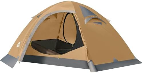 camppal 2 Person Backpacking Tent Waterproof 4 Season Tent with Snow Skirt