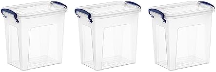 Superio 2.5 Quart Clear Plastic Storage Boxes with Lids, Stackable Organizer Containers, BPA-Free Storage Bins for Home, Office, School & Dorm, 3 Pack