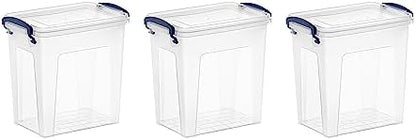 Superio 2.5 Quart Clear Plastic Storage Boxes with Lids, Stackable Organizer Containers, BPA-Free Storage Bins for Home, Office, School & Dorm, 3 Pack