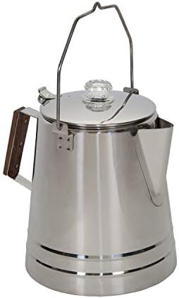 Stansport Stainless Steel Percolator Coffee Pot 28 Cups (276-28), Silver