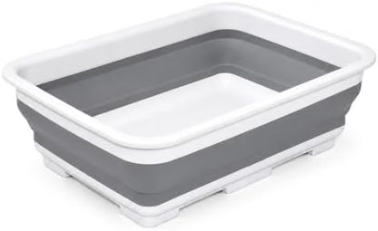 Goderewild Collapsible Dish Pan, 10L (2.6 Gal) Foldable Sink Tub, Gray