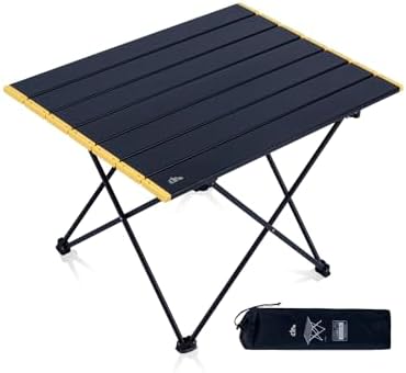 iClimb Ultralight Compact Camping Folding Table (Black - L)