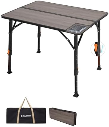 KingCamp Fiber Glass Folding Camping Table with Adjustable Height