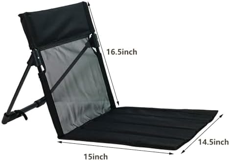 2 Pack Foldable Camping Chairs with Mesh Backrest (Black)