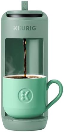 Keurig K-Mini Mate Single Serve K-Cup Pod Coffee Maker, Brews Up to 12 oz Cup, Compact Portable Coffee Machine for Small Spaces, Great for Dorms & Offices, Glamping Green