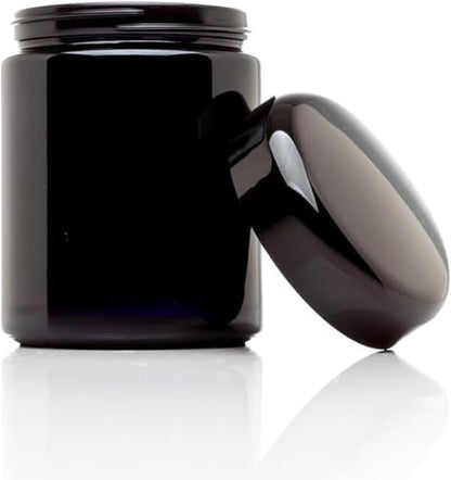 Infinity Jars 250 ml UV Glass Airtight Spice Jar Set, 6 Pack, Black