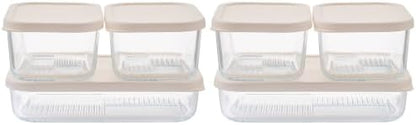 Glass Food Storage Containers with Lids — 12 Piece — 26.5 oz & 40.57 oz Glass with BPA-Free Leak Resistant Stackable Lids — Microwave, Oven & Dishwasher Safe — Ideal for Meal Prep - Vanilla Mist