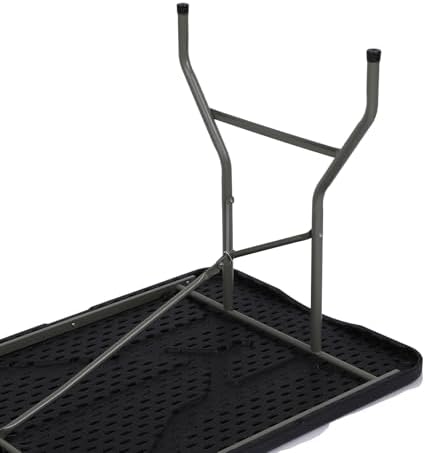 SKONYON 6ft Folding Table for Indoor Outdoor Use – Heavy Duty Foldable Table with Carry Handle Portable Tables Folding for Events, Camping, Picnics, Workstations, Banquets, BBQs (Black,3ft)