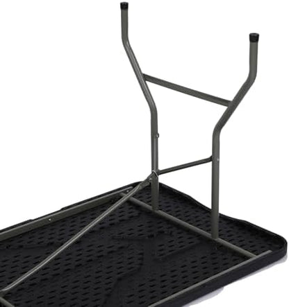 SKONYON 6ft Folding Table for Indoor Outdoor Use – Heavy Duty Foldable Table with Carry Handle Portable Tables Folding for Events, Camping, Picnics, Workstations, Banquets, BBQs (Black,3ft)