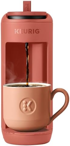 Keurig K-Mini Mate Single Serve K-Cup Pod Coffee Maker, Brews Up to 12 oz Cup, Compact Portable Coffee Machine for Small Spaces, Great for Dorms & Offices, Red Rocks