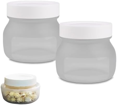 2 Pack Collapsible Silicone Jars, Compact Airtight Food Storage Containers with Lids, Ideal for Kitchen, Camping, and Travel, Clear, 412016-000