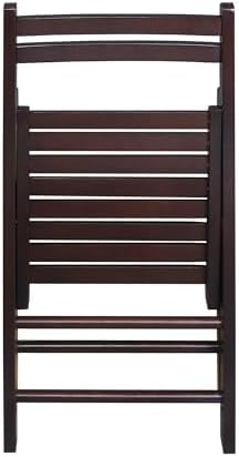 Casual Home Wooden Folding Chairs 2-Pcs Set - Espresso