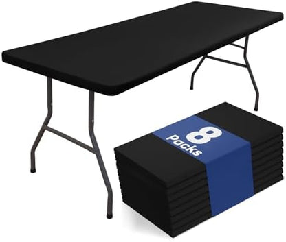 homing Rectangle Table Cloth Cover 4 Foot Black Elastic Fitted Tablecloth