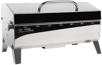 Kuuma Stow N Go 160 Charcoal Grill, Marine Stainless Steel, 160 Sq Inch