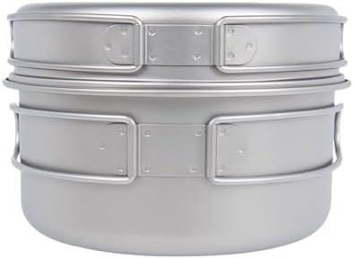 iBasingo Titanium Camping Cookware Ultralight Backpacking Pot Pan Set