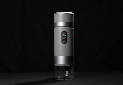 Portable Coffee Maker KF-JN-03 with Digital Display & 20 BAR Pressure – Hot & Cold Brew, Compatible with Coffee Grounds and Capsules, Compact Single-Serve Design with Transparent Cup & 60ml Tank