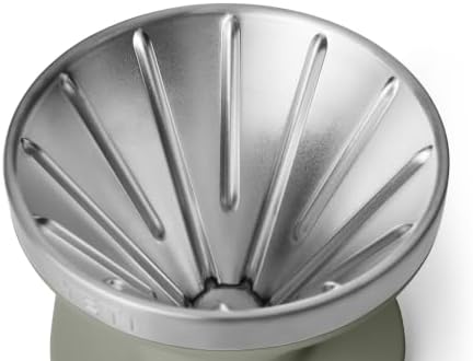 YETI Pour Over Coffee Maker Accessory Ramblers, Designed for Perfect Coffee Extraction Anywhere, Stainless Steel, fits any V60 Filter, Pampa Green