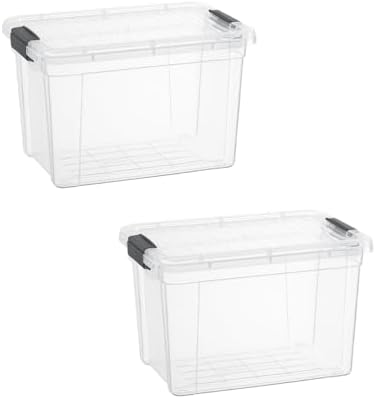 Superio 2.5 Quart Clear Plastic Storage Boxes with Lids, Stackable Organizer Containers, BPA-Free Storage Bins for Home, Office, School & Dorm, 2 Pack