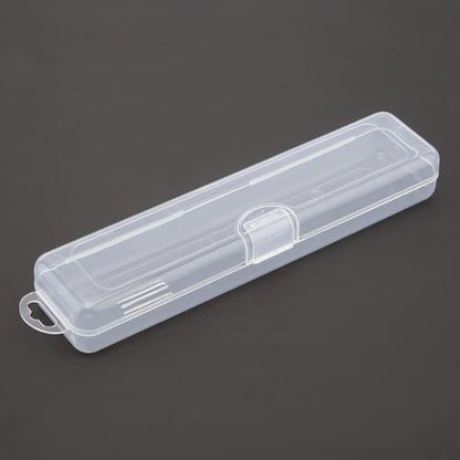 Transparent Tableware Storage Case, Portable Flatware Utensil Box, Clear Cutlery Organziers Container for Travel Camping Picnic (7.8 x 1.8 x 1.1 inch)
