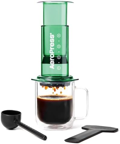 AeroPress Clear Green Coffee Press, French Press, Pour-Over & Espresso Style