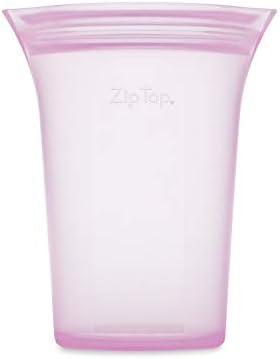 Zip Top Reusable Food Storage Bags | Large Cup [Lavender] | Silicone Meal Prep Container | Microwave, Dishwasher and Freezer Safe | Made in the USA