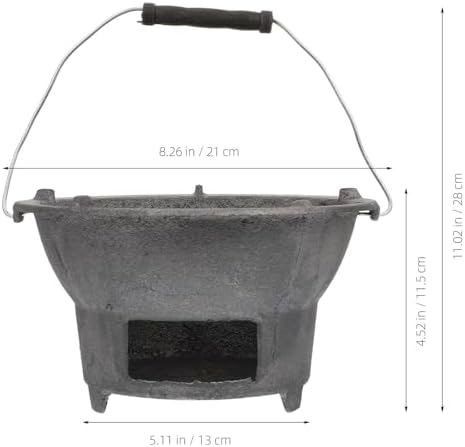 Cast Iron Outdoor Charcoal Barbecue Stove for Camping 8.26inch