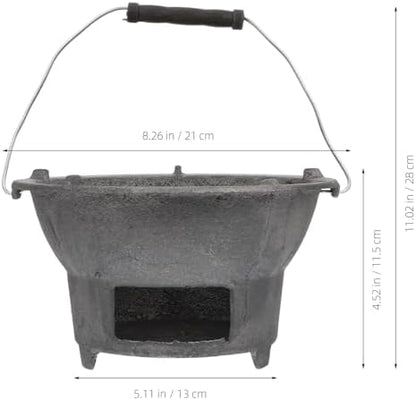 Cast Iron Outdoor Charcoal Barbecue Stove for Camping 8.26inch