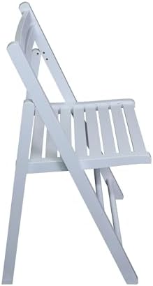 Casual Home Wooden Folding Chairs 2-Pcs Set - White