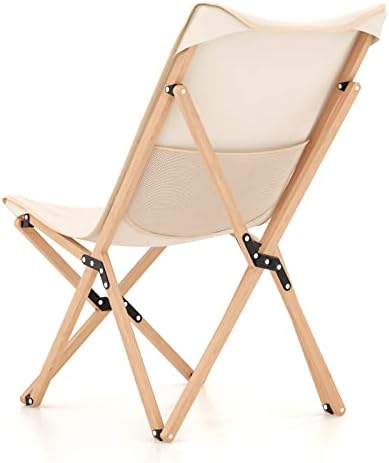 GIANTEX Camping Chairs 2 Pack, Folding Beach Chairs for 330lbs, Outdoor Butterfly Chair, Portable Lawn Chairs for Picnic Fishing Hiking Mountaineering, Lightweight Bamboo Frame No Assembly (Beige)