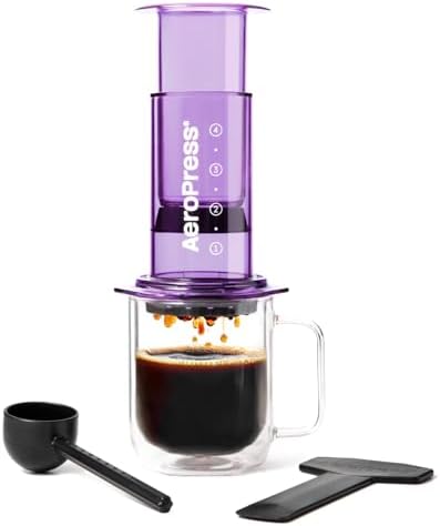 AeroPress Clear Purple Coffee Press, French Press, Pour-Over & Espresso Style